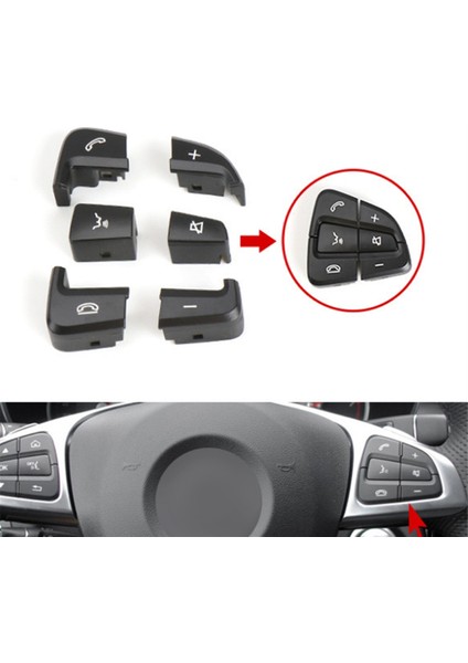 Mercedes Benz Glc C Sınıfı W253 W205 2015-2021 Için Araç Direksiyon Simidi Düğmesi Çok Fonksiyon Anahtarı Düğmesi (Yurt Dışından) fırsatları