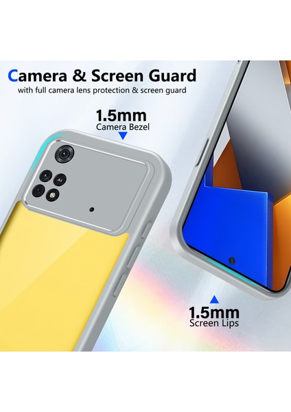 Xiaomi Poco M4 Pro 4g,için Laimtop Kılıf, Kamera Lens Korumalı Hibrit 2'si 1 Arada Şeffaf Kılıf-Gri (Yurt Dışından) modelleri
