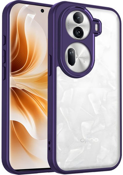 Oppo RENO11 Pro,için Laimtop Kılıf, Kamera Lens Korumalı Hibrit 2'si 1 Arada Şeffaf Kılıf-Mor (Yurt Dışından)