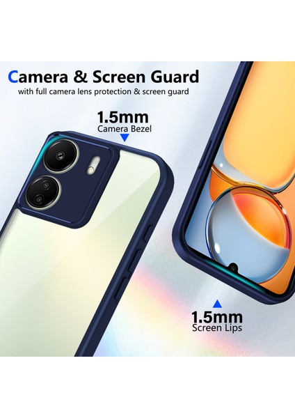 Xiaomi Redmi 13C 4g/poco C65,IÇIN Laimtop Kılıf, Kamera Lens Korumalı Hibrit 2'si 1 Arada Şeffaf Kılıf-Blue (Yurt Dışından) fiyatları