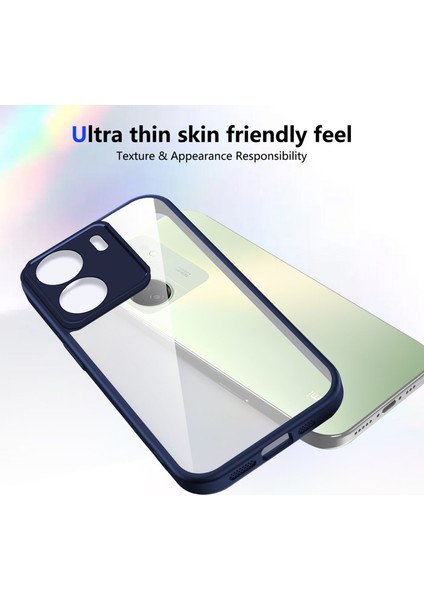 Xiaomi Redmi 13C 4g/poco C65,IÇIN Laimtop Kılıf, Kamera Lens Korumalı Hibrit 2'si 1 Arada Şeffaf Kılıf-Blue (Yurt Dışından) modelleri