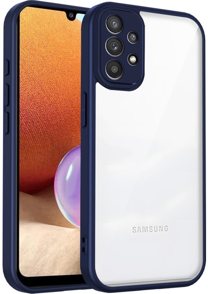 Samsung Galaxy A32 4g,için Laimtop Kılıf, Kamera Lens Korumalı Hibrit 2'si 1 Arada Şeffaf Kılıf-Blue (Yurt Dışından)