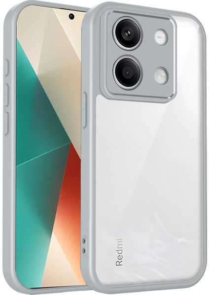 Xiaomi Redmi Note 13 4g,için Laimtop Kılıf, Kamera Lens Korumalı Hibrit 2'si 1 Arada Şeffaf Kılıf-Gri (Yurt Dışından)