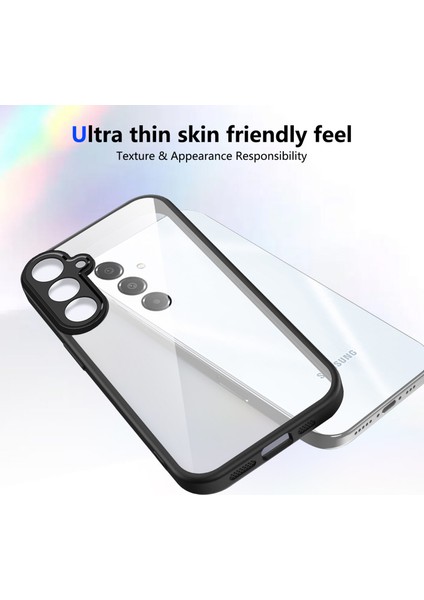 Samsung Galaxy M35,IÇIN Laimtop Kılıf, Kamera Lens Korumalı Hibrit 2'si 1 Arada Şeffaf Kılıf-Siyah (Yurt Dışından) fırsatları