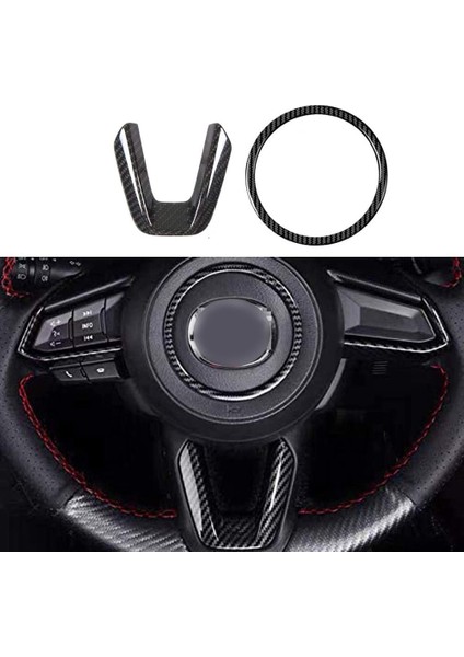Mazda 3 Için Karbon Direksiyon Simidi Trim Payetleri, Direksiyon Simgesi Logo Aplike Kapağı, Araba Aksesuarları, Araba Aksesuarları (Yurt Dışından) modelleri