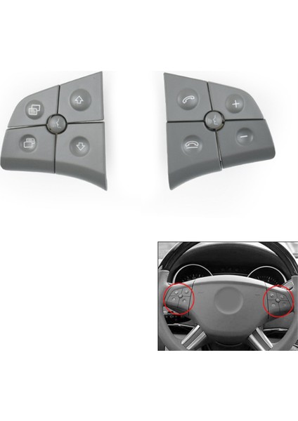 Araba Yüksek Yapılandırma Direksiyon Simidi Kontrol Anahtarı Mercedes Benz W164 ml Gl B/r Sınıfı W251 W245 Gri (Yurt Dışından) fiyatları