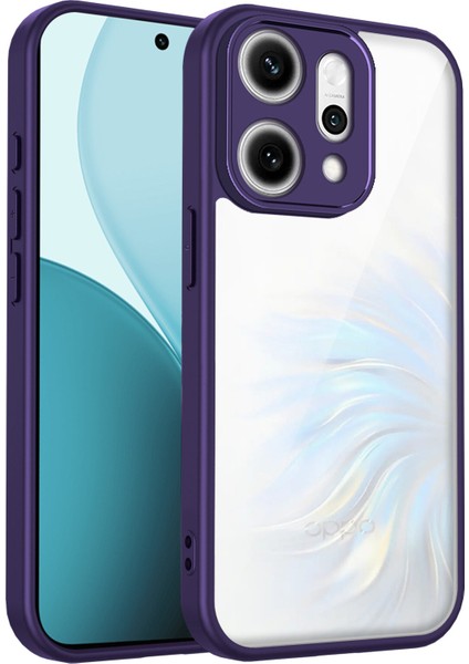 Oppo RENO14,IÇIN Laimtop Kılıf, Kamera Lens Korumalı Hibrit 2'si 1 Arada Şeffaf Kılıf-Mor (Yurt Dışından)
