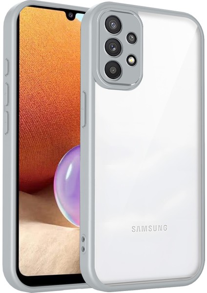 Samsung Galaxy A32 4g,için Laimtop Kılıf, Kamera Lens Korumalı Hibrit 2'si 1 Arada Şeffaf Kılıf-Gri (Yurt Dışından)