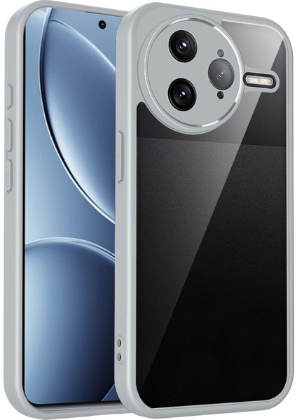 Xiaomi Poco F7 Ultra/redmi K80 Pro,için Laimtop Kılıf, Kamera Lens Korumalı Hibrit 2'si 1 Arada Şeffaf Kılıf-Gri (Yurt Dışından)
