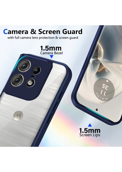 Motorola Edge 50 Pro,için Laimtop Kılıf, Kamera Lens Korumalı Hibrit 2'si 1 Arada Şeffaf Kılıf-Blue (Yurt Dışından) fiyatları