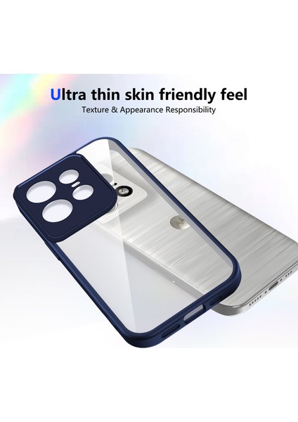 Motorola Edge 50 Pro,için Laimtop Kılıf, Kamera Lens Korumalı Hibrit 2'si 1 Arada Şeffaf Kılıf-Blue (Yurt Dışından) modelleri