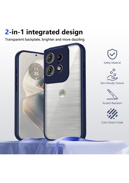 Motorola Edge 50 Pro,için Laimtop Kılıf, Kamera Lens Korumalı Hibrit 2'si 1 Arada Şeffaf Kılıf-Blue (Yurt Dışından) indirimleri