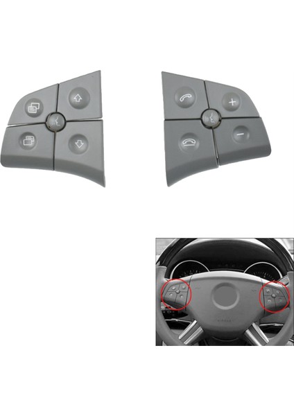 Mercedes Için Araç Direksiyon Simidi Kontrol Anahtarı Düğmesi Benz W164 ml Gl B/r Sınıfı W251 W245 Gri (Yurt Dışından) indirimleri