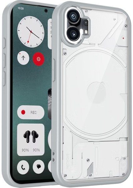 Nothing Phone 1,için Laimtop Kılıf, Kamera Lens Korumalı Hibrit 2'si 1 Arada Şeffaf Kılıf-Gri (Yurt Dışından)