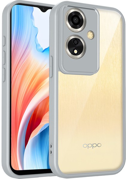 Oppo A2/A79,IÇIN Laimtop Kılıf, Kamera Lens Korumalı Hibrit 2'si 1 Arada Şeffaf Kılıf-Gri (Yurt Dışından)