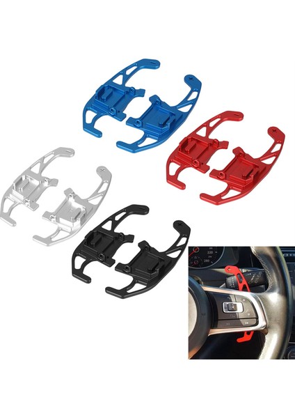 1 Çift Araba Direksiyon Simidi Vardiyalı Kürek Dsg Dişli Vites Değiştirici Kürek Uzantısı Golf Için Mk7 Gtı R Gtd Gte 7 2014-2019 Kırmızı (Yurt Dışından) modelleri