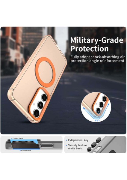 Samsung Galaxy S25 Plus 5g,için Laimtop Kılıf, Manyetik Yarı Saydam Mat Arka Kapak, Darbeye Dayanıklı Kılıf-Turuncu (Yurt Dışından) fırsatları