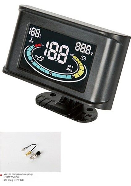 Araç Modifiye LCD 3ın1 Su Sıcaklık Göstergesi Yağ Basınç Göstergesi Voltmetre W 10MM Su Sıcaklık Sensörü+Npt1/8 Yağ Basınç Sensörü (Yurt Dışından) fiyatları