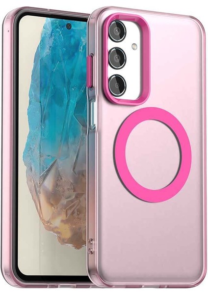 Samsung Galaxy M35,IÇIN Laimtop Kılıf, Manyetik Yarı Saydam Mat Arka Kapak, Darbeye Dayanıklı Kılıf-Kırmızı (Yurt Dışından)