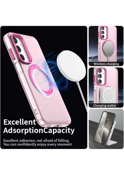 Samsung Galaxy M35,IÇIN Laimtop Kılıf, Manyetik Yarı Saydam Mat Arka Kapak, Darbeye Dayanıklı Kılıf-Kırmızı (Yurt Dışından) modelleri