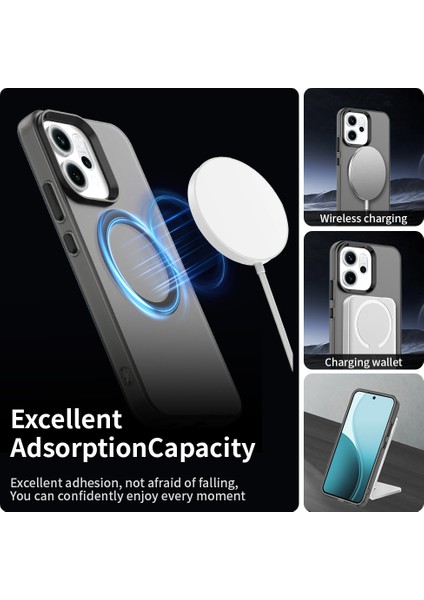 Oppo RENO14 Pro,için Laimtop Kılıf, Manyetik Yarı Saydam Mat Arka Kapak, Darbeye Dayanıklı Kılıf-Siyah (Yurt Dışından) modelleri