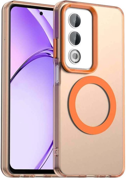Oppo A3 PRO/A80,IÇIN Laimtop Kılıf, Manyetik Yarı Saydam Mat Arka Kapak, Darbeye Dayanıklı Kılıf-Turuncu (Yurt Dışından)