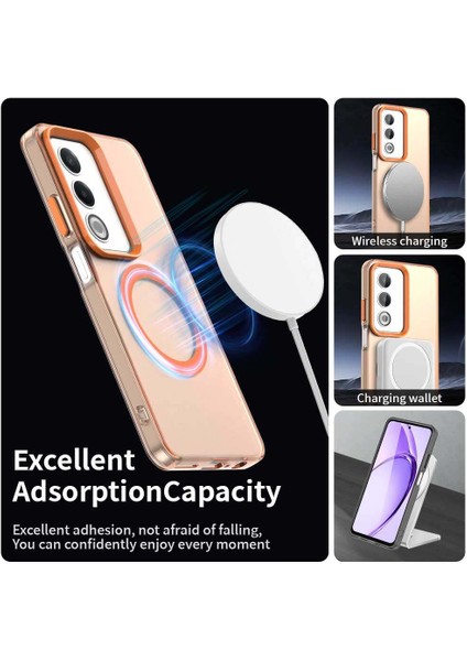 Oppo A3 PRO/A80,IÇIN Laimtop Kılıf, Manyetik Yarı Saydam Mat Arka Kapak, Darbeye Dayanıklı Kılıf-Turuncu (Yurt Dışından) modelleri