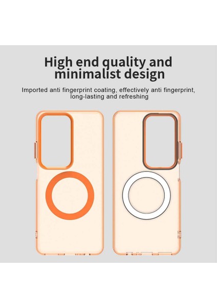 Oppo A3 PRO/A80,IÇIN Laimtop Kılıf, Manyetik Yarı Saydam Mat Arka Kapak, Darbeye Dayanıklı Kılıf-Turuncu (Yurt Dışından) indirimleri