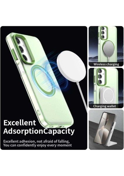Samsung Galaxy M35,IÇIN Laimtop Kılıf, Manyetik Yarı Saydam Mat Arka Kapak, Darbeye Dayanıklı Kılıf-Yeşil (Yurt Dışından) modelleri