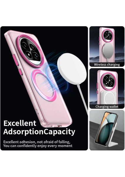 Realme 13 Pro/realme 13 Pro+,için Laimtop Kılıf, Manyetik Yarı Saydam Mat Arka Kapak, Darbeye Dayanıklı Kılıf-Kırmızı (Yurt Dışından) modelleri