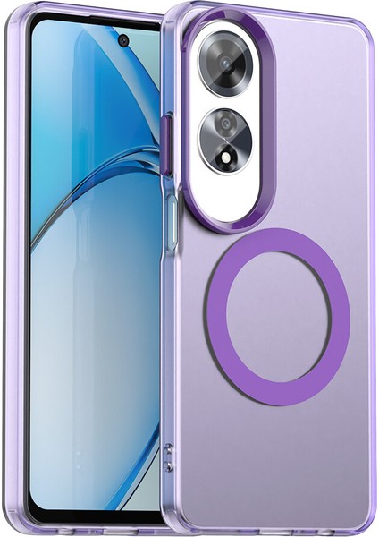 Oppo A60,IÇIN Laimtop Kılıf, Manyetik Yarı Saydam Mat Arka Kapak, Darbeye Dayanıklı Kılıf-Mor (Yurt Dışından)