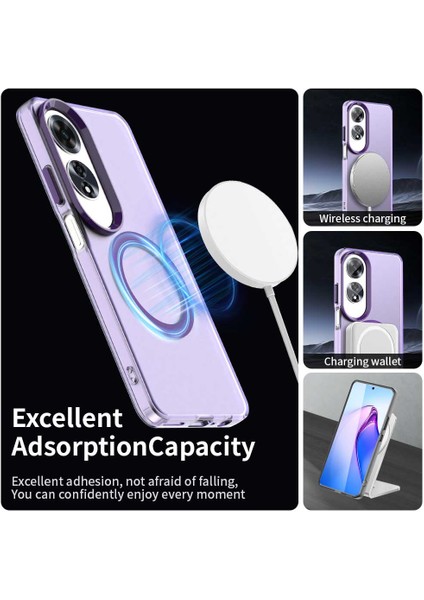 Oppo A60,IÇIN Laimtop Kılıf, Manyetik Yarı Saydam Mat Arka Kapak, Darbeye Dayanıklı Kılıf-Mor (Yurt Dışından) modelleri