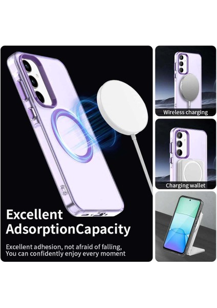 Samsung Galaxy A55,IÇIN Laimtop Kılıf, Manyetik Yarı Saydam Mat Arka Kapak, Darbeye Dayanıklı Kılıf-Mor (Yurt Dışından) modelleri