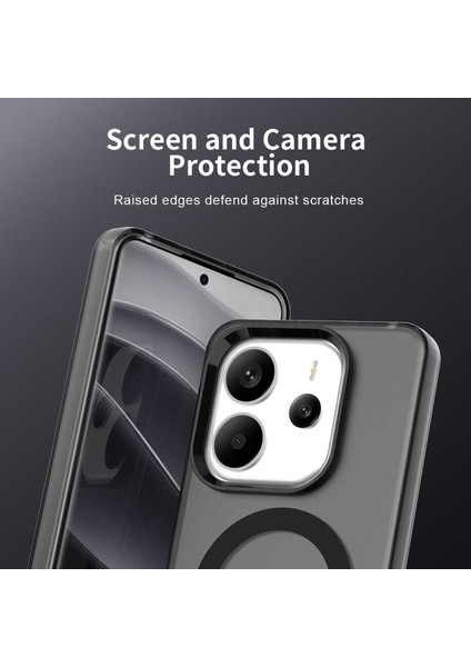Xiaomi Redmi Note 14 4g,için Laimtop Kılıf, Manyetik Yarı Saydam Mat Arka Kapak, Darbeye Dayanıklı Kılıf-Siyah (Yurt Dışından) fiyatları