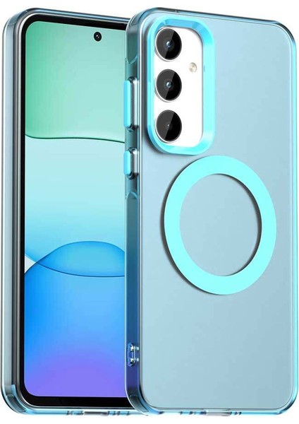 Samsung Galaxy A55,IÇIN Laimtop Kılıf, Manyetik Yarı Saydam Mat Arka Kapak, Darbeye Dayanıklı Kılıf-Mavi (Yurt Dışından)