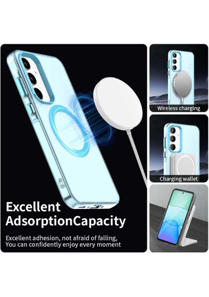 Samsung Galaxy A55,IÇIN Laimtop Kılıf, Manyetik Yarı Saydam Mat Arka Kapak, Darbeye Dayanıklı Kılıf-Mavi (Yurt Dışından) modelleri