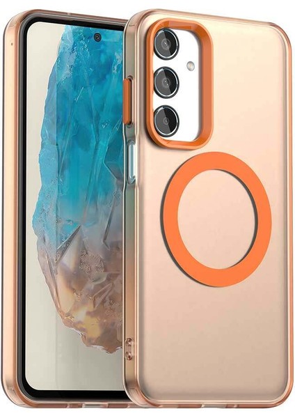 Samsung Galaxy M35,IÇIN Laimtop Kılıf, Manyetik Yarı Saydam Mat Arka Kapak, Darbeye Dayanıklı Kılıf-Turuncu (Yurt Dışından)