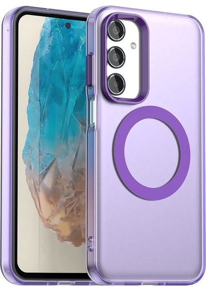 Samsung Galaxy M35,IÇIN Laimtop Kılıf, Manyetik Yarı Saydam Mat Arka Kapak, Darbeye Dayanıklı Kılıf-Mor (Yurt Dışından)