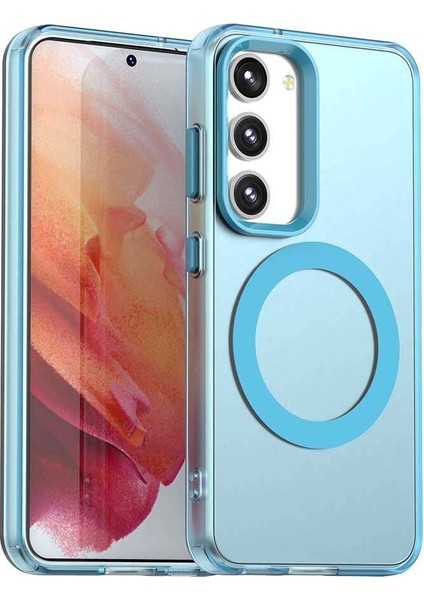 Samsung Galaxy S23 5g,için Laimtop Kılıf, Manyetik Yarı Saydam Mat Arka Kapak, Darbeye Dayanıklı Kılıf-Mavi (Yurt Dışından)