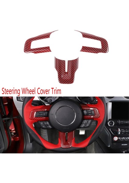 Ford Mustang 2016-2023 Iç Dekorasyon Stili Için Karbon Fiber Kırmızı Direksiyon Simidi Kapağı Döşeme (Yurt Dışından) fırsatları