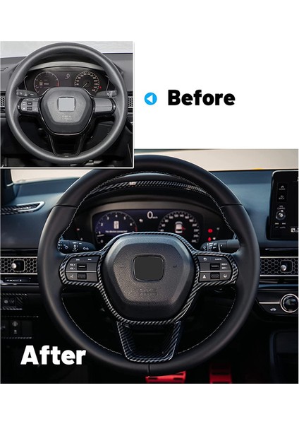 Honda Civic Için Direksiyon Simidi Kapağı Trim Iç Dekorasyon 11TH 2022 2023 Crv 2023 Aksesuarlar - Abs Karbon Fiber (Yurt Dışından) fırsatları