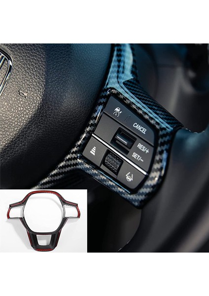 Honda Civic Için Direksiyon Simidi Kapağı Trim Iç Dekorasyon 11TH 2022 2023 Crv 2023 Aksesuarlar - Abs Karbon Fiber (Yurt Dışından) indirimleri