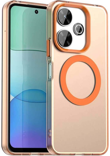 Xiaomi Redmi 13 4g/redmi 13 5g/poco M6 4g/poco M6 Plus,için Laimtop Kılıf, Manyetik Yarı Saydam Mat Arka Kapak, Darbeye Dayanıklı Kılıf-Turuncu (Yurt Dışından)