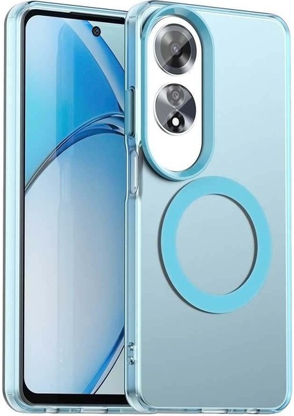 Oppo A60,IÇIN Laimtop Kılıf, Manyetik Yarı Saydam Mat Arka Kapak, Darbeye Dayanıklı Kılıf-Mavi (Yurt Dışından)