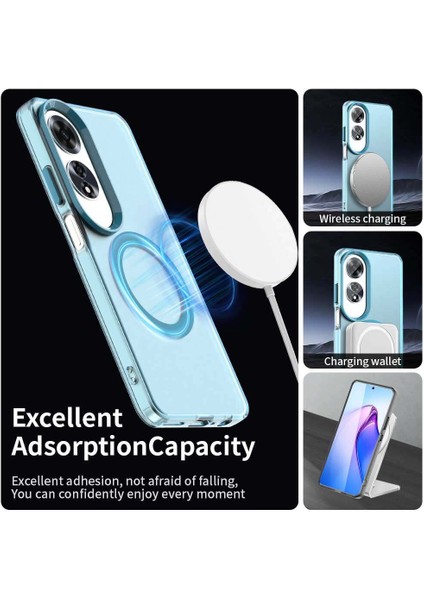 Oppo A60,IÇIN Laimtop Kılıf, Manyetik Yarı Saydam Mat Arka Kapak, Darbeye Dayanıklı Kılıf-Mavi (Yurt Dışından) modelleri