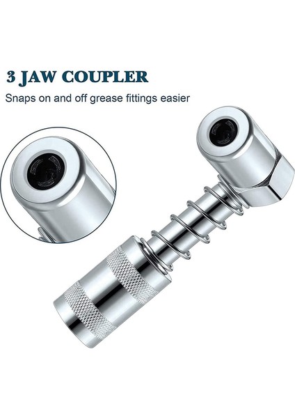 Gres Meme Adaptörü Gres Tabancası-Aksesuar 90 Derece Grease Kuplör Adaptörlü 3 Çene Açısı Gres Aracı (Yurt Dışından) fiyatları