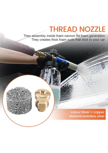 Köpük Top Çöp Nozumu Uçları ve Köpük Makinesi, Evrensel 1,1 mm Iplik Nozumu ve Kar Köpük Lance Için Örgü Filtresi, 3000 Psi (Yurt Dışından) fırsatları