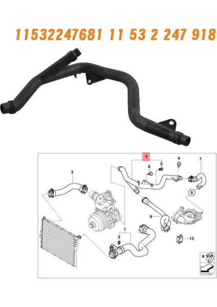 Araba Geri Dönüş Borusu Soğutma Su Hortumu 11532247918 Bmw X5 E53 Sav 3.0 D 2001-2006 Geri Dönüş Boru Radyatör Hortumu (Yurt Dışından) fırsatları