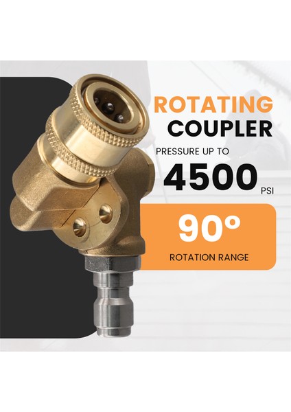 Yüksek Basınçlı Yıkama Püskürtme Nozul 4500 Psi, 1/4 Inç Için Hızlı Bağlantı Döndürücü Kuplör, Güncellendi 90 Derece (Yurt Dışından) indirimleri