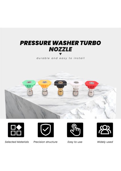 Basınçlı Yıkama Için Turbo Nozul, Dönen Nozul ve 5 Uç, 1/4 Inç Hızlı Bağlantı 3600 Psi (Yurt Dışından) fırsatları